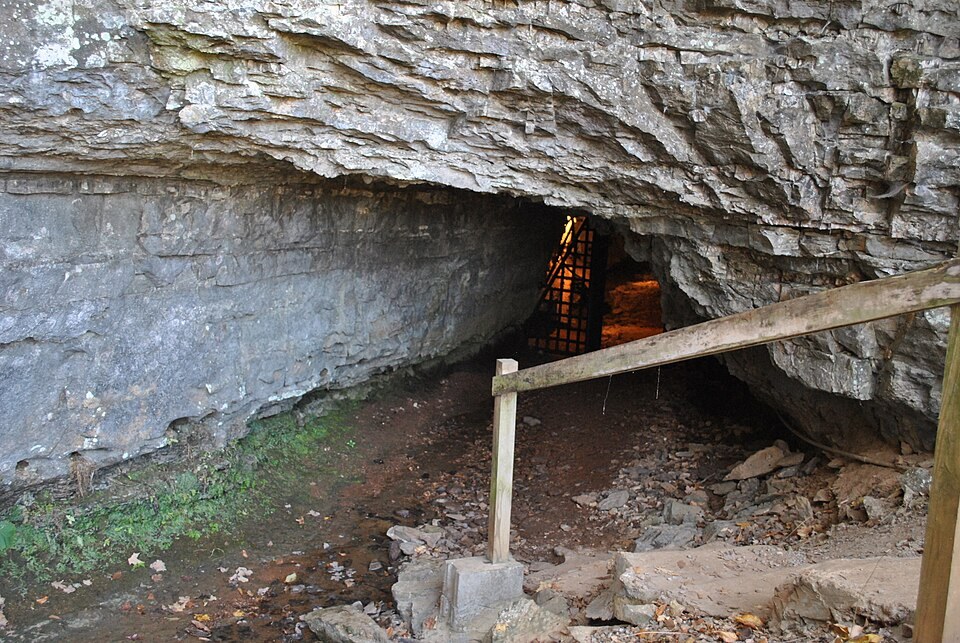 The entrance to Bell Witch Cave near Adams, Tennessee, photographed in 2010.